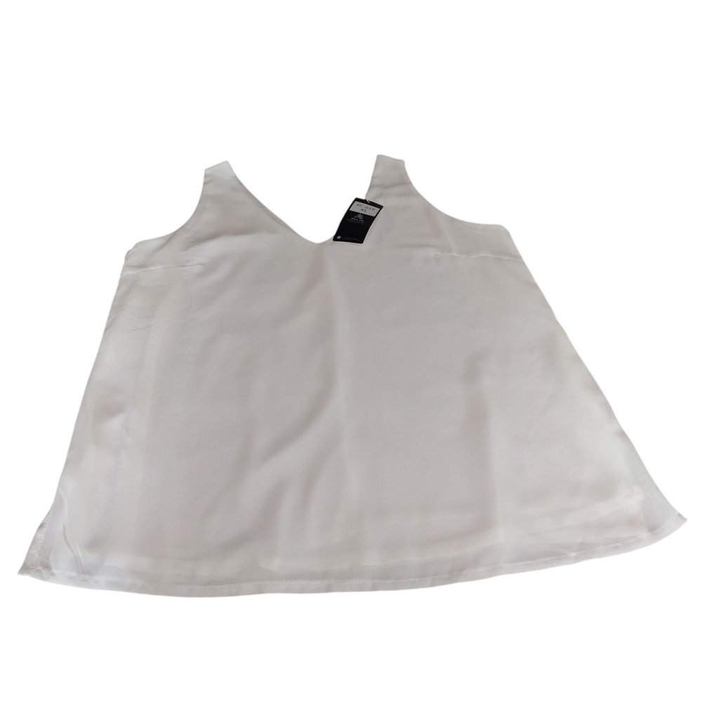 Alice Co Womens Top Blouse Shirt white Chiffon Sleeveless Lined Size X-Large NWT - Picture 5 of 9